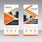Orange triangle Business Roll Up Banner flat design template