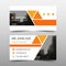 Orange triangle corporate business card, name card template ,horizontal simple clean layout design template , Business template