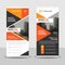 Orange triangle roll up business brochure flyer banner design , cover presentation abstract geometric background