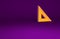 Orange Triangular ruler icon isolated on purple background. Straightedge symbol. Geometric symbol. Minimalism concept