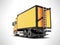 Orange truck with carrying capacity of up to five tons rear view 3d render on gray background with shadow