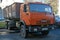 Orange truck KAMAZ