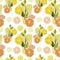 orange twigs limon seamless pattern