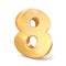 Orange twisted font number EIGHT 8 3D