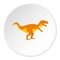 Orange tyrannosaur dinosaur icon circle