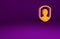 Orange User protection icon isolated on purple background. Secure user login, password protected, personal data