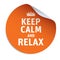 Orange vector sticker KEEP CALM and RELAX