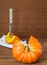 Orange vibrant pumpkin with seeds