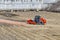 Orange vibratory roller compactor