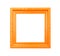 Orange Vintage picture frame on white background