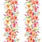 Orange violas bouquet floral botanical flowers. Watercolor background illustration set. Seamless background pattern.