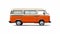 Orange Volkswagen Bus On White Background