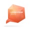 Orange volumetric speech bubble or balloon with place for text, quote, phrase or message. Trendy design element isolated