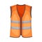 Orange Warning Vest with Reflective Band as Uniform and Workwear Clothes Vector Illustration