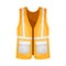 Orange Warning Vest with Reflective Band as Uniform and Workwear Clothes Vector Illustration