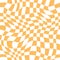 Orange Warped Wavy Checkered Art Pattern