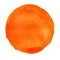 Orange, watercolor circle. Watercolour stain on white background.