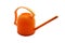 Orange watering can, orange watering pot on white background