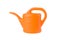 Orange watering can on white background