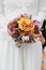 Orange wedding flowers bouquet