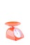 Orange weight scales on white background kitchen equipment object isolated