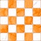 Orange and white marble square floor tiles with gray rhombs and gap seamless pattern