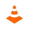 Orange and white safety cone
