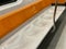 Orange and white subway seats