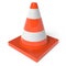 Orange and white traffic cone