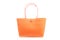 Orange wicker woman`s tote bag
