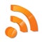 Orange wifi icon on a white background