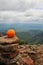 Orange on the wild stone pyramid