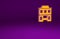 Orange Wild west saloon icon isolated on purple background. Old west building. Minimalism concept. 3d illustration 3D