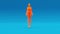Orange Woman Sexy Smoke Figure Spirit Demon Blue Background