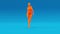 Orange Woman Sexy Smoke Figure Spirit Demon Blue Background