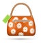 Orange woman spring bag with chamomiles flowers and spring sale