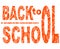 Orange words back to school with pattern