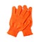 Orange work gloves isolated on