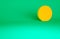 Orange Worldwide icon isolated on green background. Pin on globe. Minimalism concept. 3d illustration 3D render