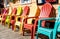 Orange and Yellow Adirondack Chairs