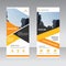 Orange yellow Business Roll Up Banner flat design template , Abstract Geometric banner template Vector illustration set