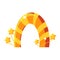 Orange And Yellow Caramel Stripy Arch, Fairy Tale Candy Land Fair Landscaping Element In Childish Colorful Design