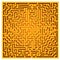 Orange-yellow Maze Texture Background, 3D Rendering labyrinth