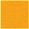 Orange-yellow Maze Texture Background, 3D Rendering labyrinth