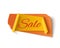 Orange with yellow sale banner.