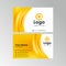 Orange Yellow Smooth Curvy Business Card Template Vector