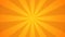 Orange and yellow sunburst or starburst background slowly rotating background template