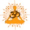 Orange Yoga OM mandala illustration
