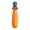 Orange zipper icon, cartoon style