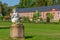 Orangerie and surrounding garden at Schwetzingen palace in Germany during sunny summer day